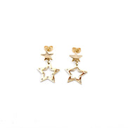 Gold Double Star Earrings