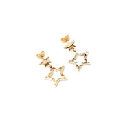 Gold Double Star Earrings