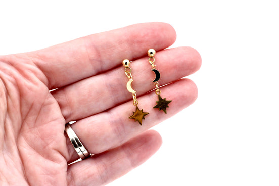 Dainty Star & Moon Dangles