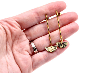 Gold Bar Crescent Dangles