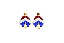 Load image into Gallery viewer, Patriotic Metallic Dangle Earrings
