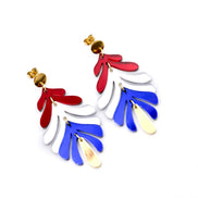Patriotic Metallic Dangle Earrings