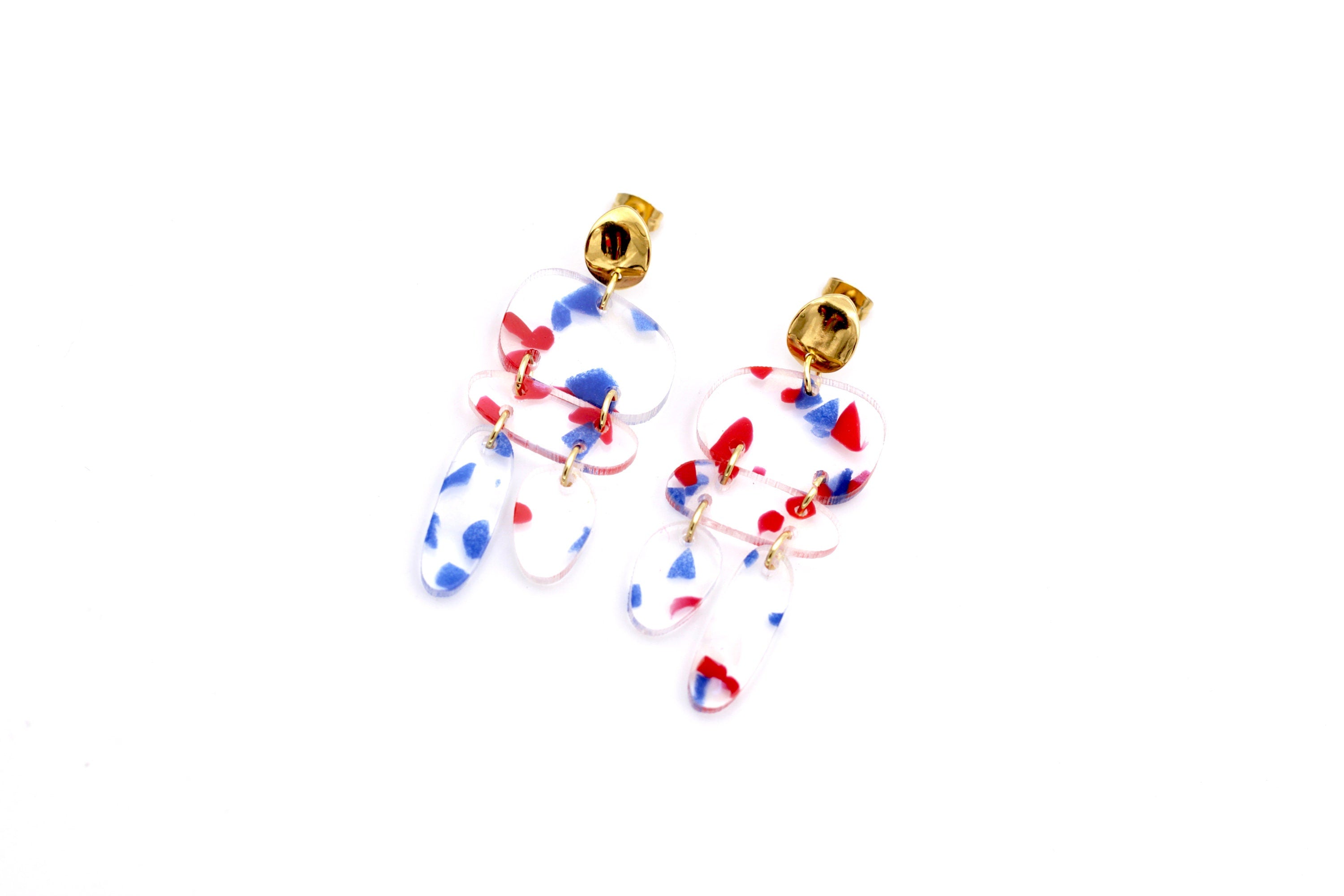 Abstract Terrazzo Dangle Earrings