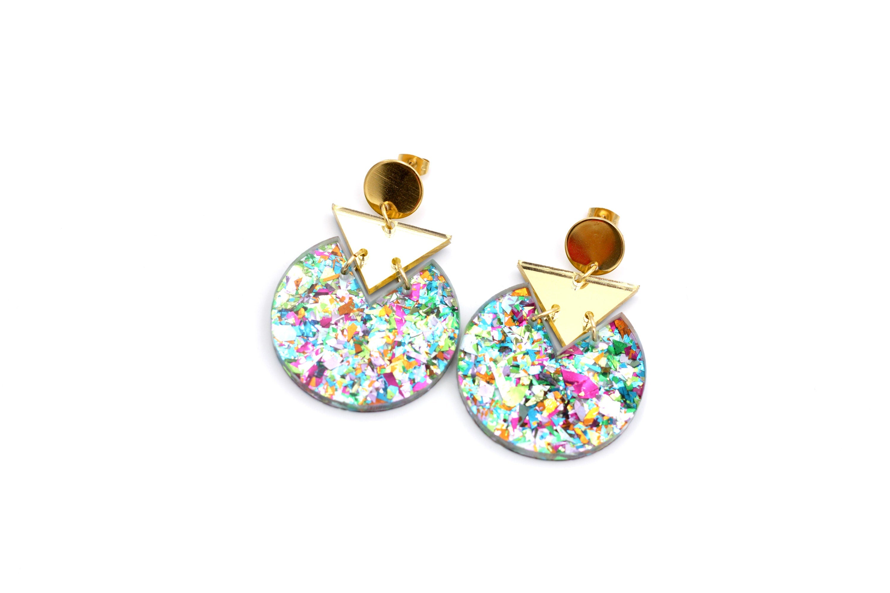 Confetti Glitter Geometric Earrings