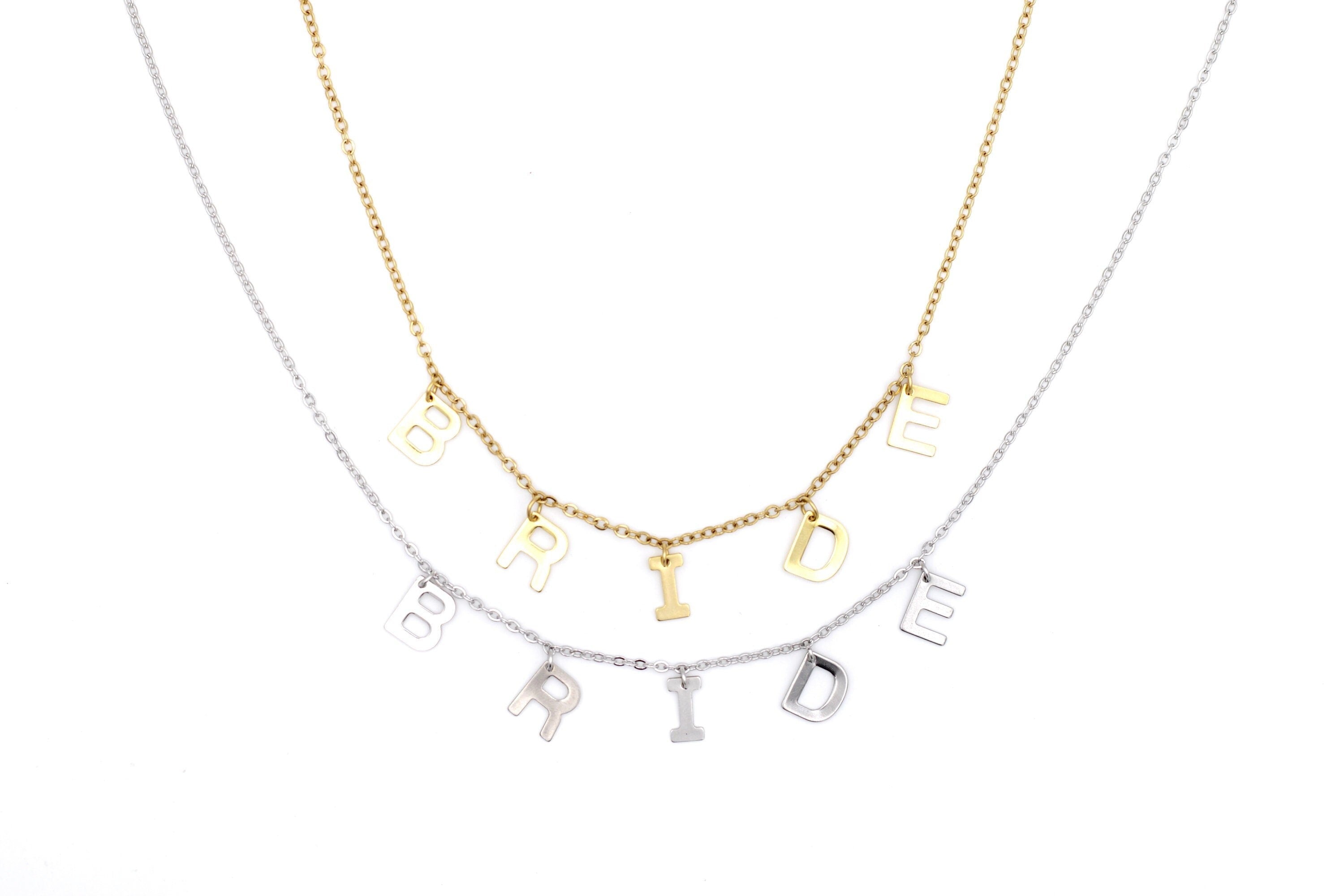 Bride Necklace, Bride Jewelry, Gift for Bride, Bridal Jewelry, Bachelorette Necklace, Bachelorette Jewelry, Honeymoon Jewelry,