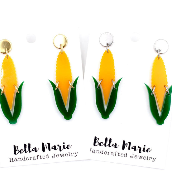 Corn Earrings, Corn Jewelry, Corn Cob Earrings, Vegetable Earrings, Food Earrings, Food Jewelry, Nebraska Earrings, Nebraska Jewelry