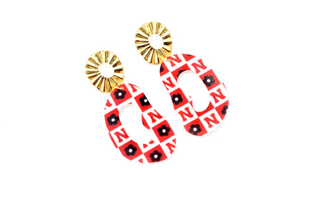 Retro Huskers Dangle Earrings
