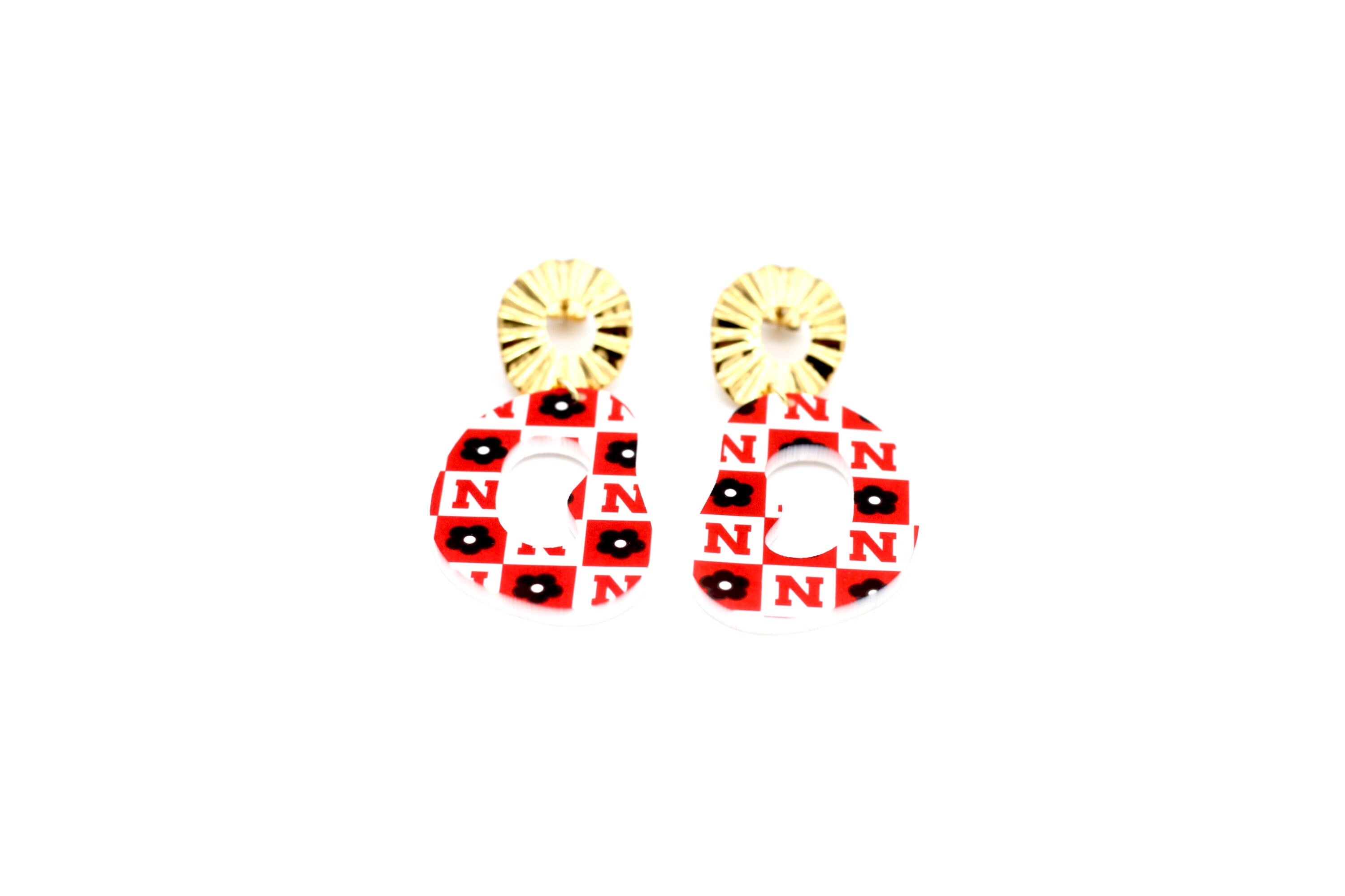 Retro Huskers Dangle Earrings
