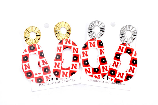 Retro Huskers Dangle Earrings