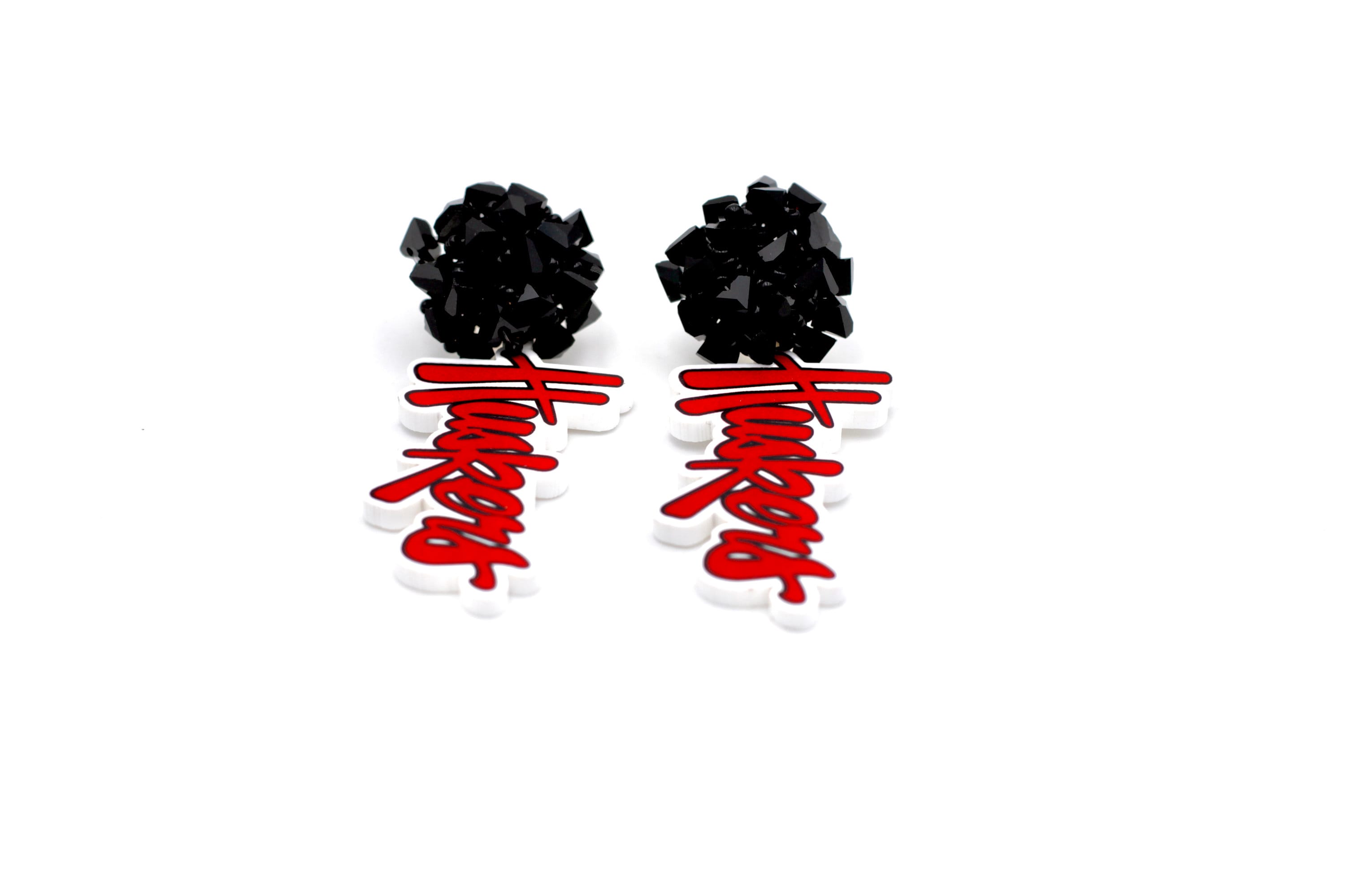 Huskers Beaded Dangle Earrings