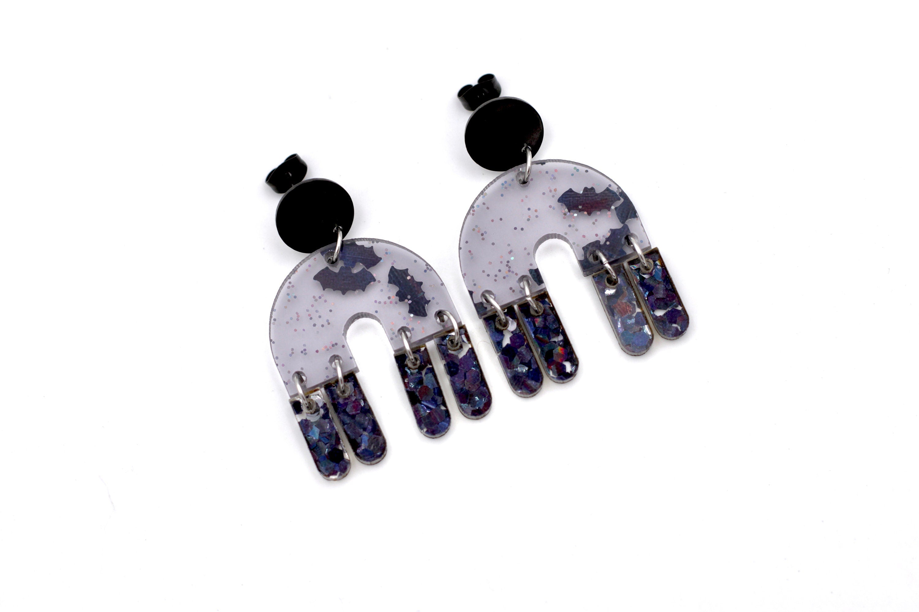Glitter Bat Earrings
