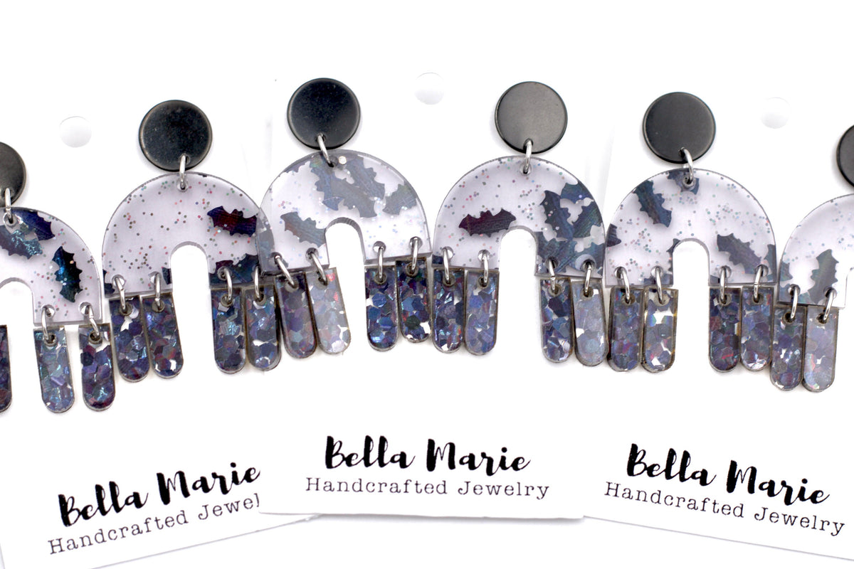 Glitter Bat Earrings