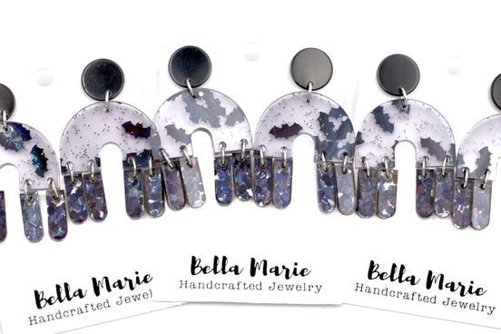 Glitter Bat Earrings