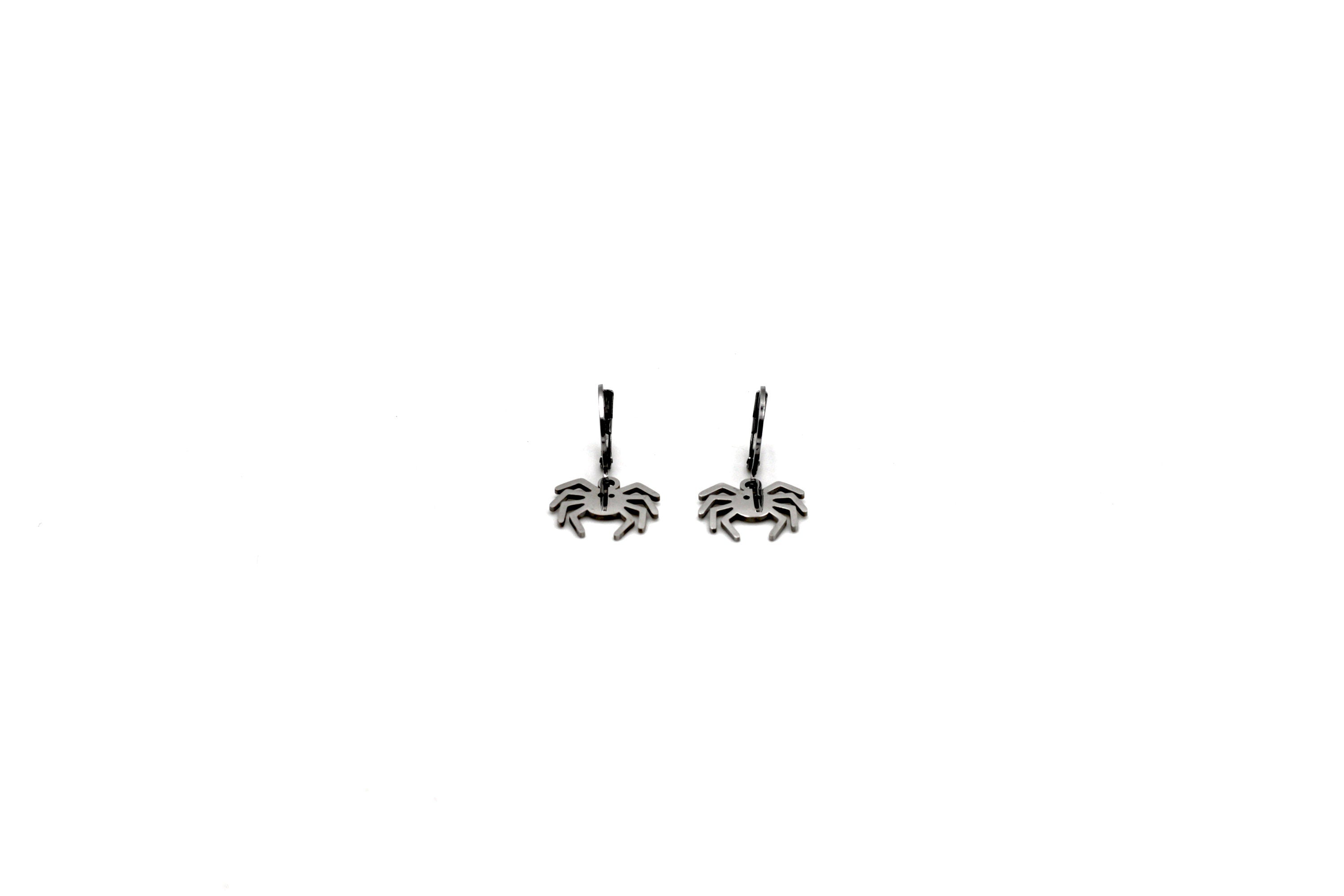 Silver Spider Earrings