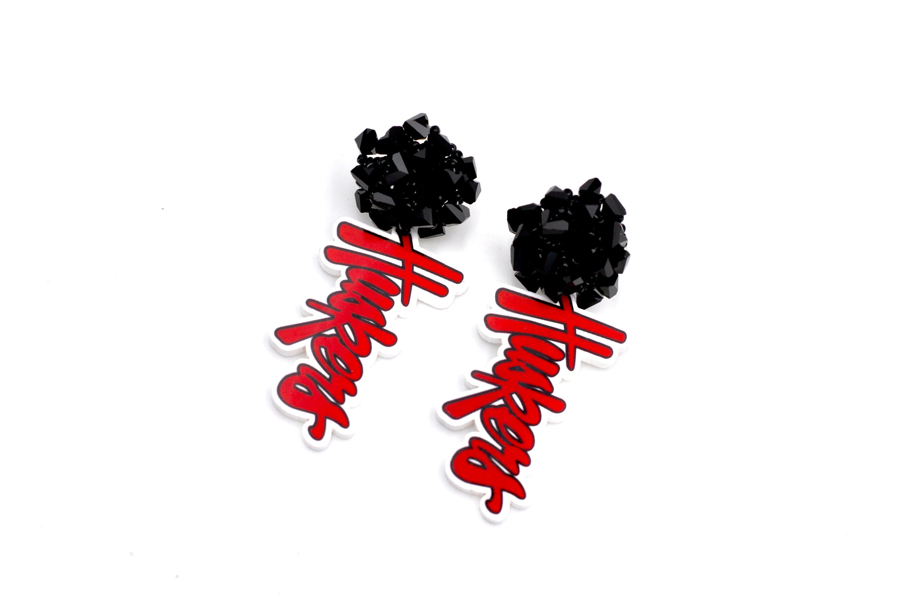 Huskers Beaded Dangle Earrings