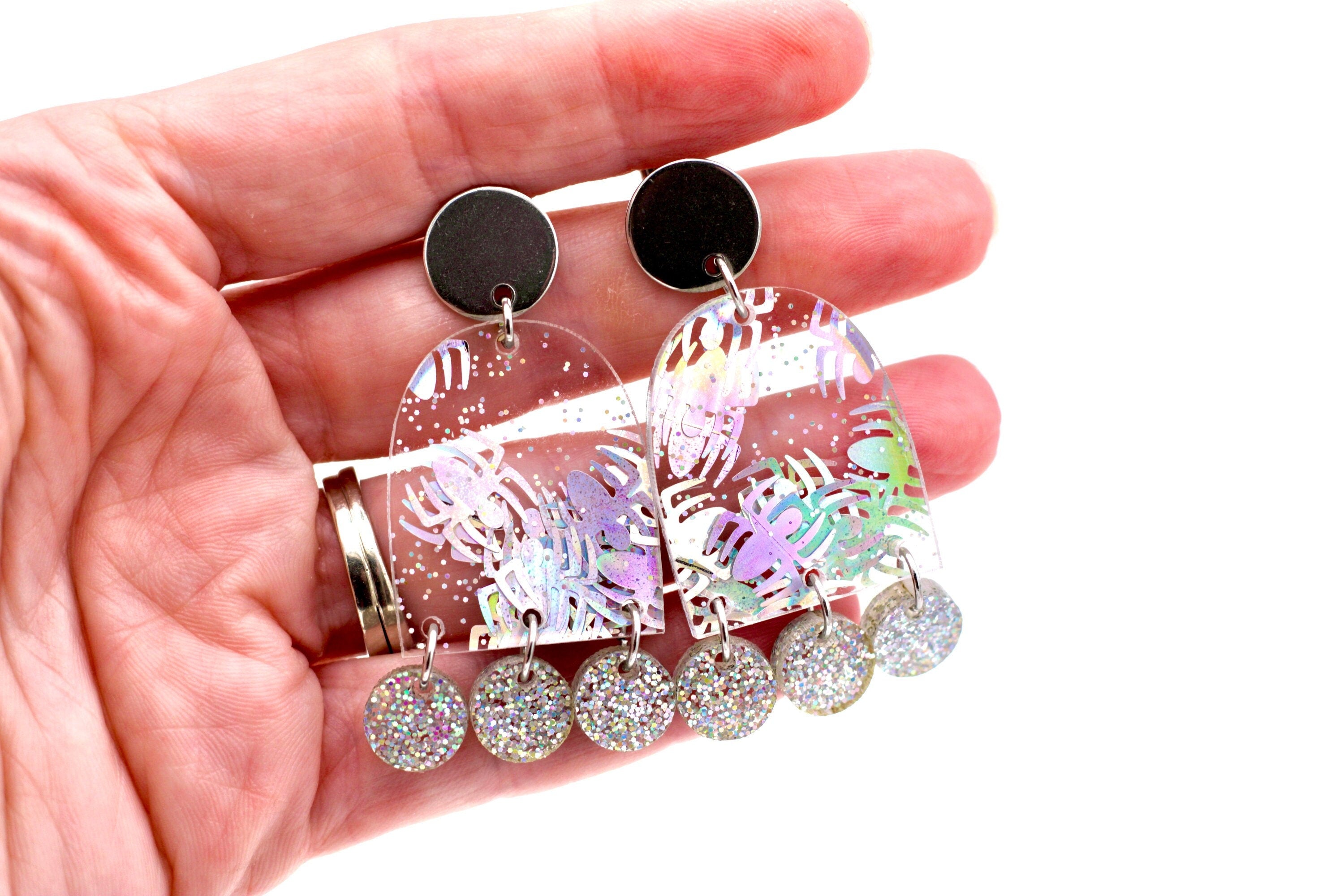 Spider Glitter Earrings