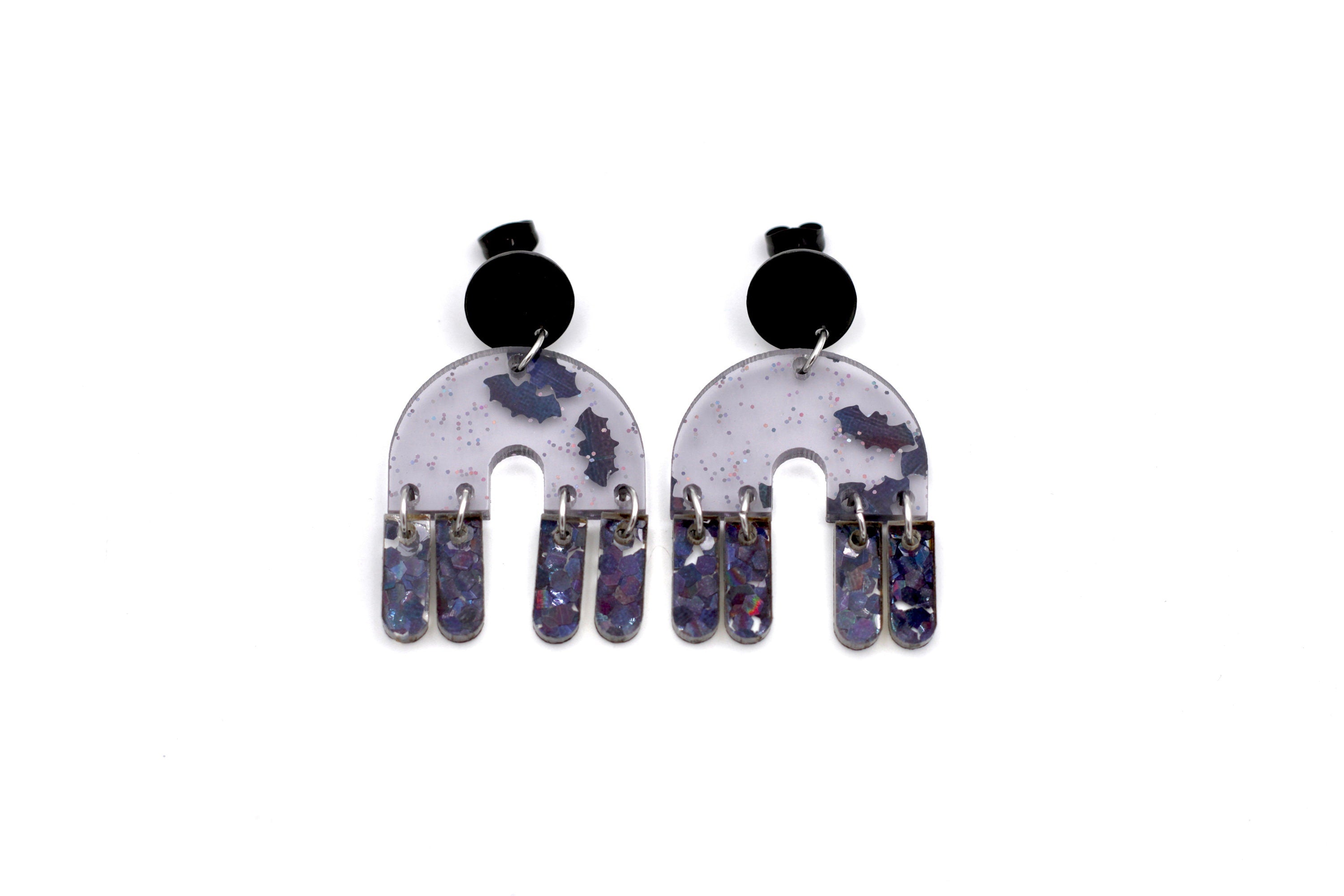 Glitter Bat Earrings