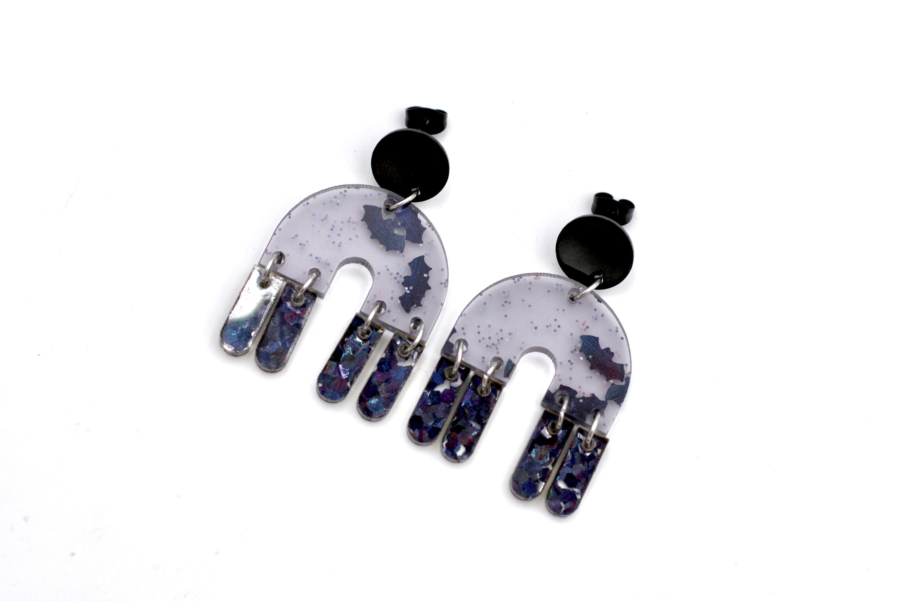 Glitter Bat Earrings