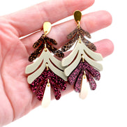 Glitter Leaf Earrings