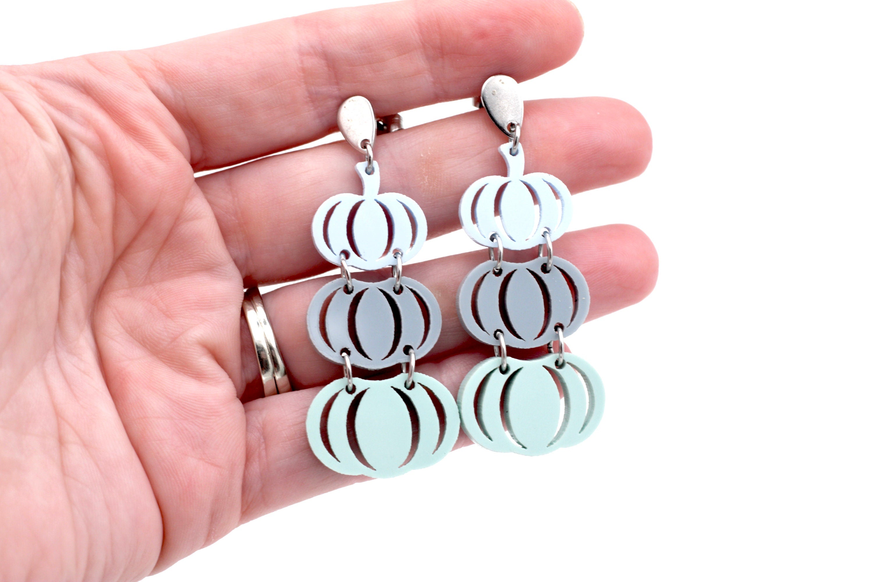 Blue Pumpkin Earrings