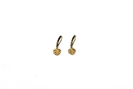 Tiny Monstera Earrings