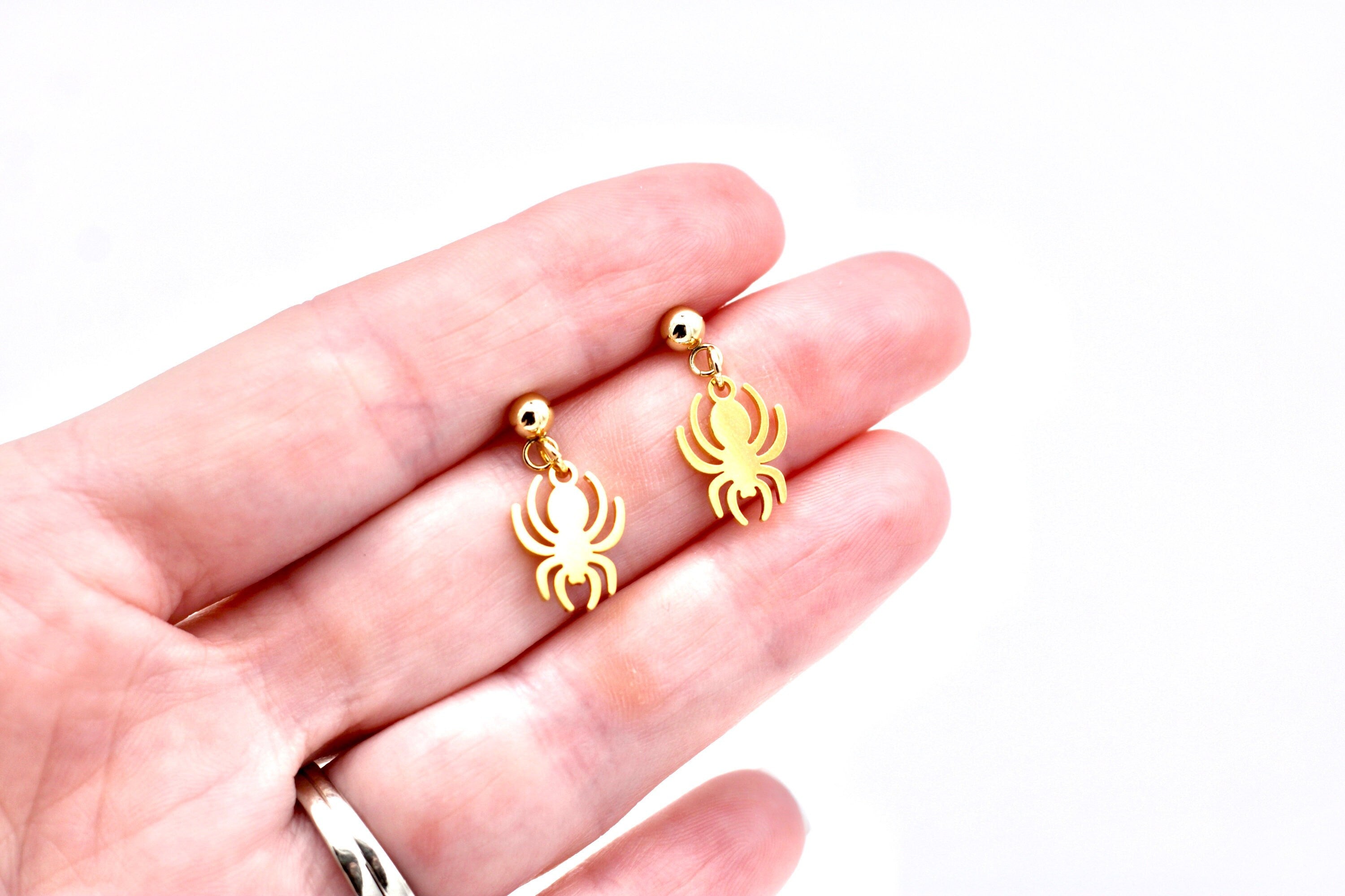 Dainty Spider Earrings