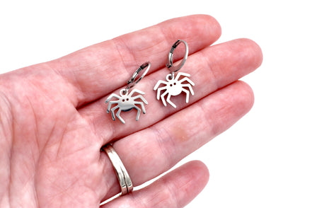 Silver Spider Earrings