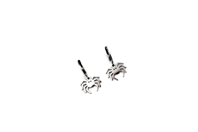 Silver Spider Earrings