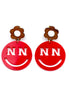 Nebraska Smiley Face Dangle Earrings
