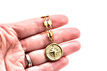 Load image into Gallery viewer, Gold Compass Charm Necklace

