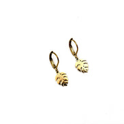 Tiny Monstera Earrings
