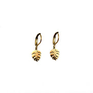 Tiny Monstera Earrings