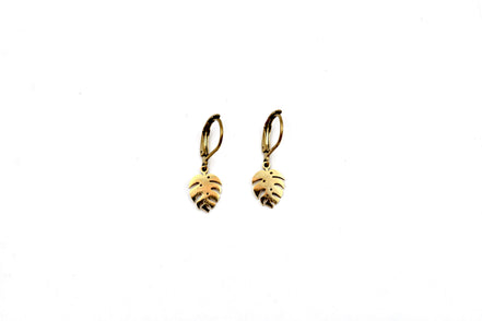 Tiny Monstera Earrings