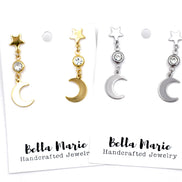 Star and Moon Earrings