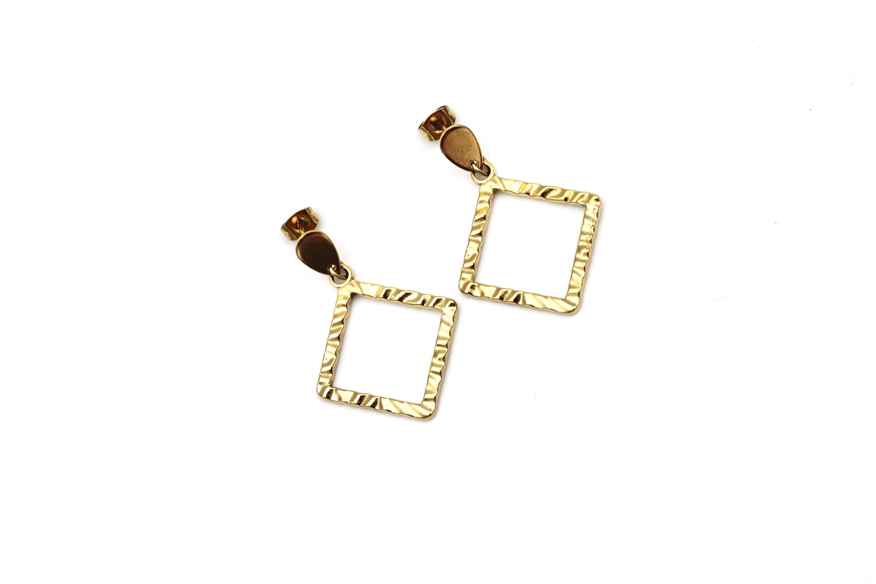 Textured Diamond Earrings