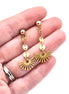 Gold Fan Dangle Earrings