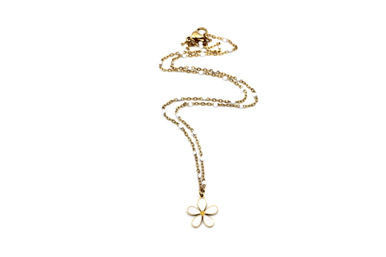 Enamel Daisy Necklace