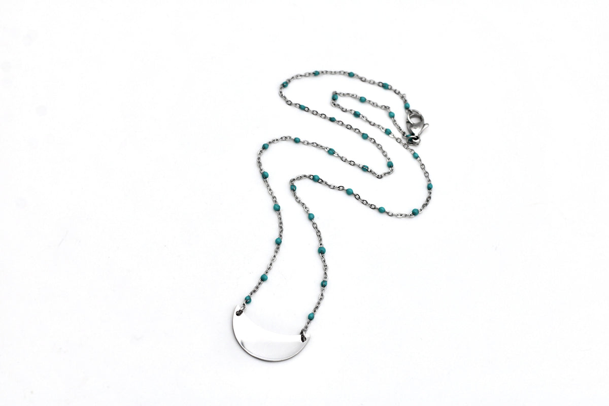 Silver Crescent Necklace