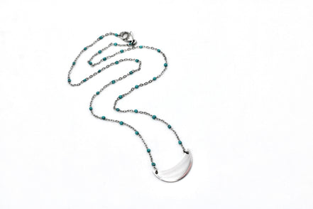 Silver Crescent Necklace