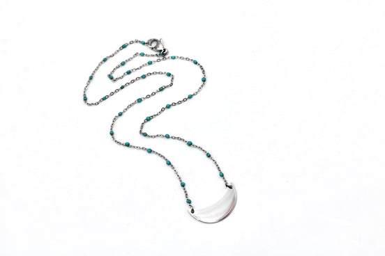 Silver Crescent Necklace