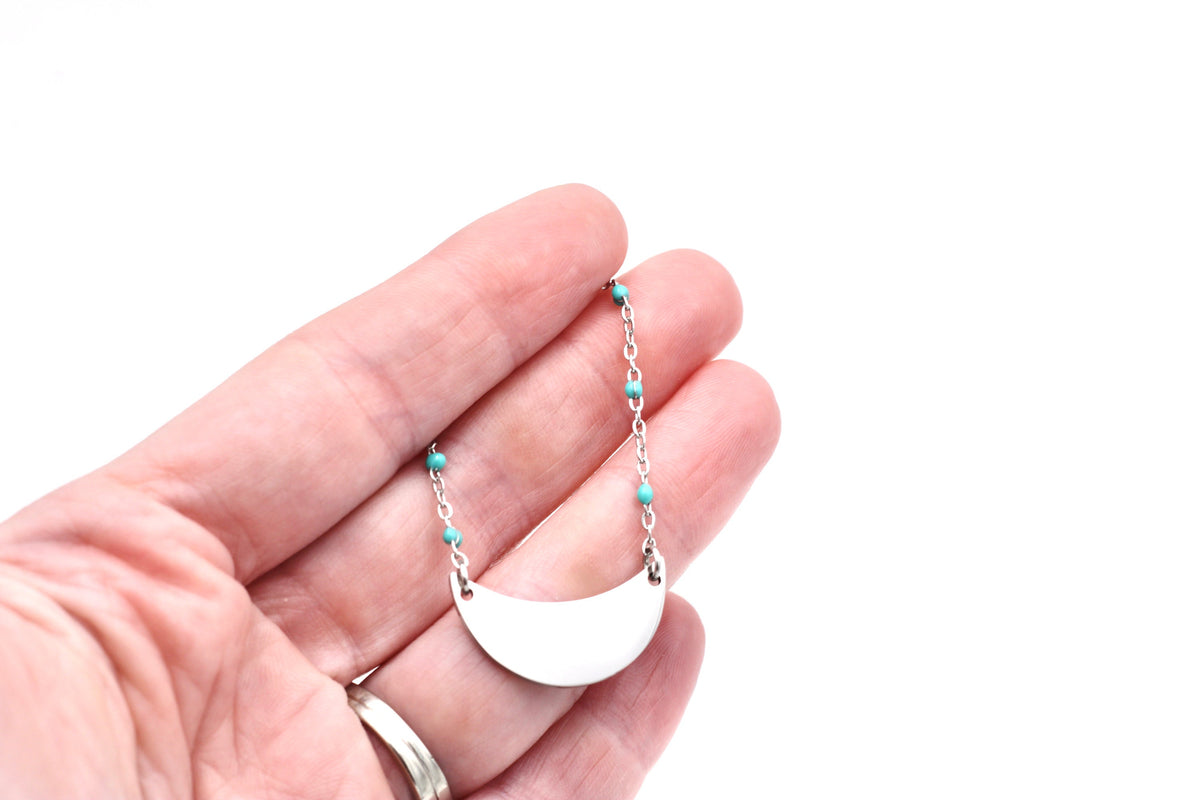 Silver Crescent Necklace