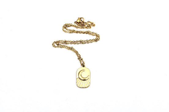 Moon Tag Necklace