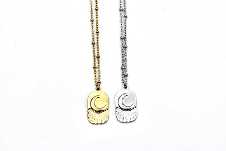 Moon Tag Necklace