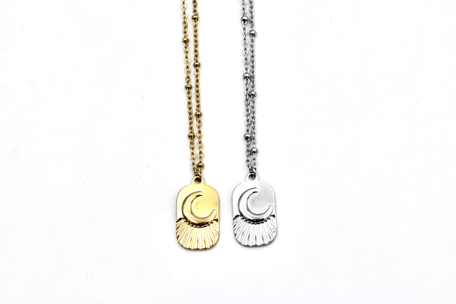 Moon Tag Necklace