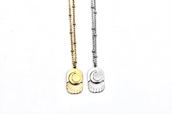 Moon Tag Necklace