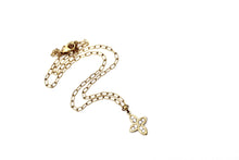 Load image into Gallery viewer, Gold Rhinestone Quatrefoil Necklace
