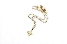 Load image into Gallery viewer, Gold Rhinestone Quatrefoil Necklace
