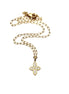 Gold Rhinestone Quatrefoil Necklace