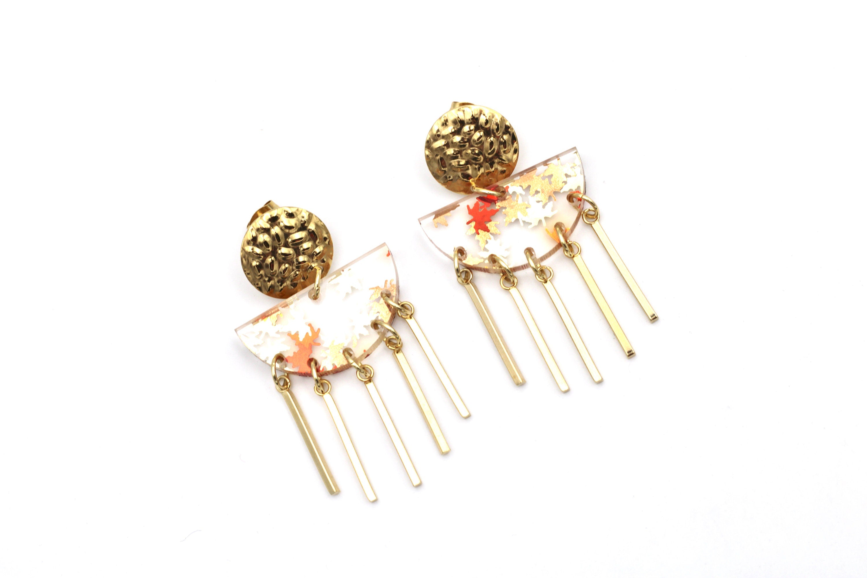 Fall Leaf Glitter Earrings