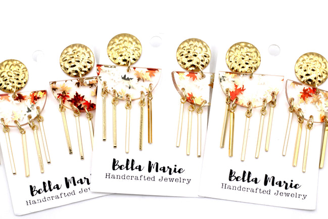 Fall Leaf Glitter Earrings